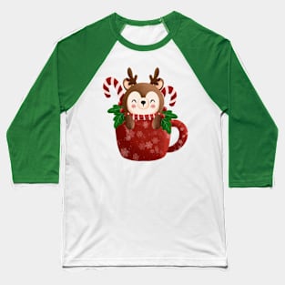 Reindeer Christmas cup Baseball T-Shirt